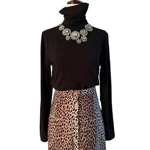 J Crew Black Turtleneck Top I S